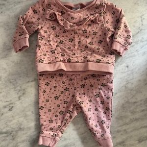 Two piece pink sweatsuit